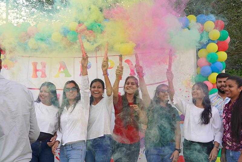 Team celebration and collaboration